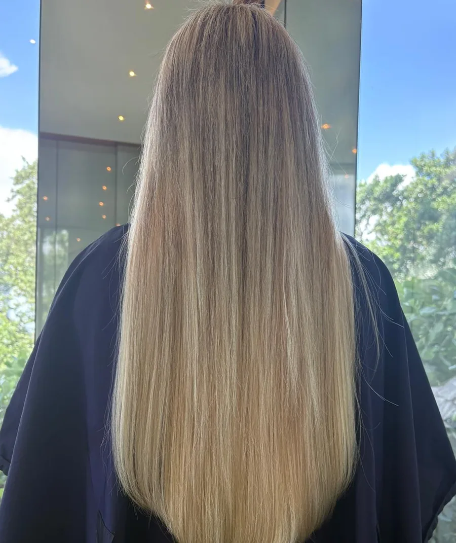 Long hair before the color service