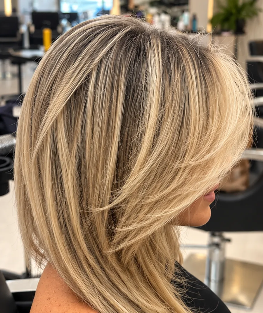 Golden layered color after the service